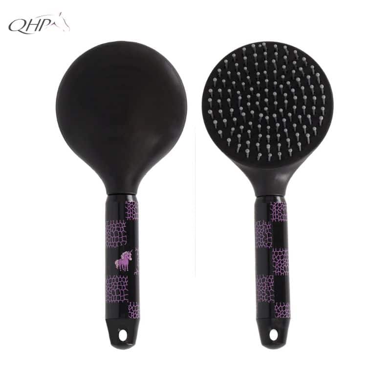 Brosse à crins Lize noir et violet QHP 5599 Sellerie Equinoxe Shop Fuveau
