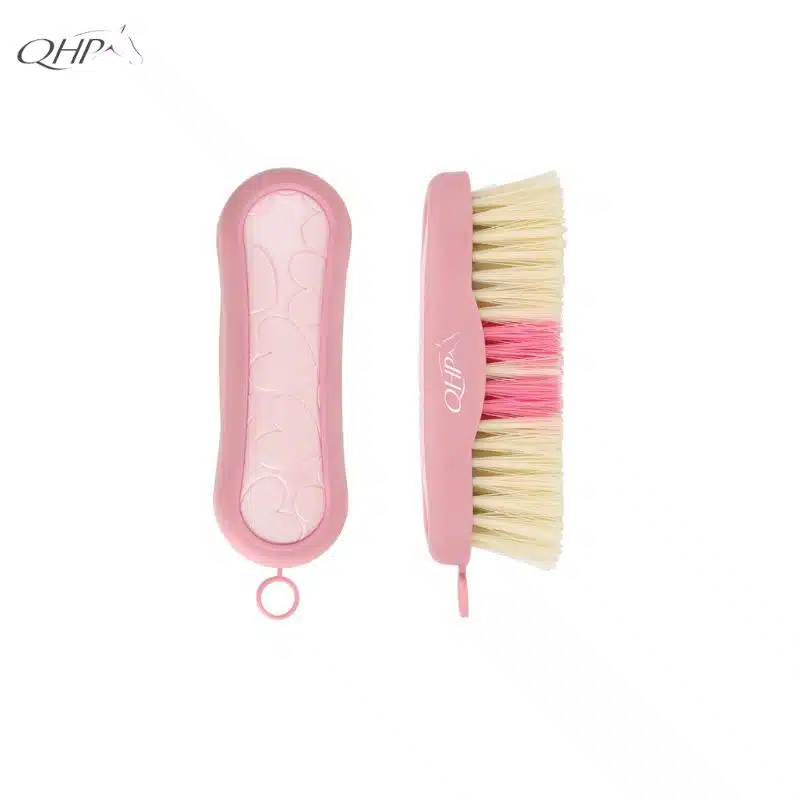Brosse de tête douce Lyvia QHP 5633 rose coeur de poney Sellerie Equinoxe Shop Fuveau