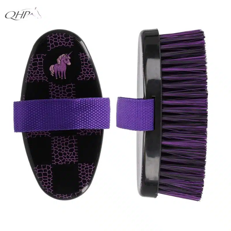 Brosse douce Lize noir et violet QHP 5597 Sellerie Equinoxe Shop Fuveau