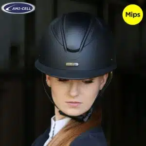 Casque d'équitation Lami Cell Luc MIPS 208032 noir mat Visière standard Sellerie Equinoxe Shop