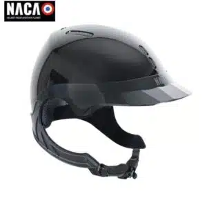 Casque d'équitation NACA GRAVITY TR Noir Glossy brillant Sellerie Equinoxe Shop Fuveau