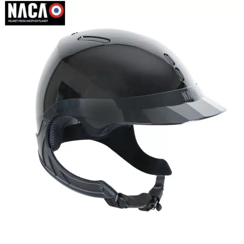 Casque d'équitation NACA GRAVITY TR Noir Glossy brillant Sellerie Equinoxe Shop Fuveau
