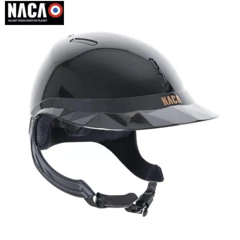 Casque d'équitation NACA GRAVITY TR Noir brillant Sellerie Equinoxe Shop Fuveau