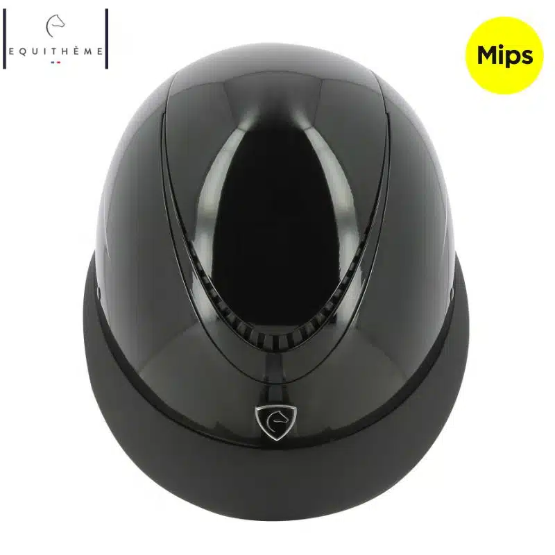 Casque d'équitation Wings NOIR BRILLANT EQUITHÈME 911722 Sellerie Equinoxe Shop Fuveau
