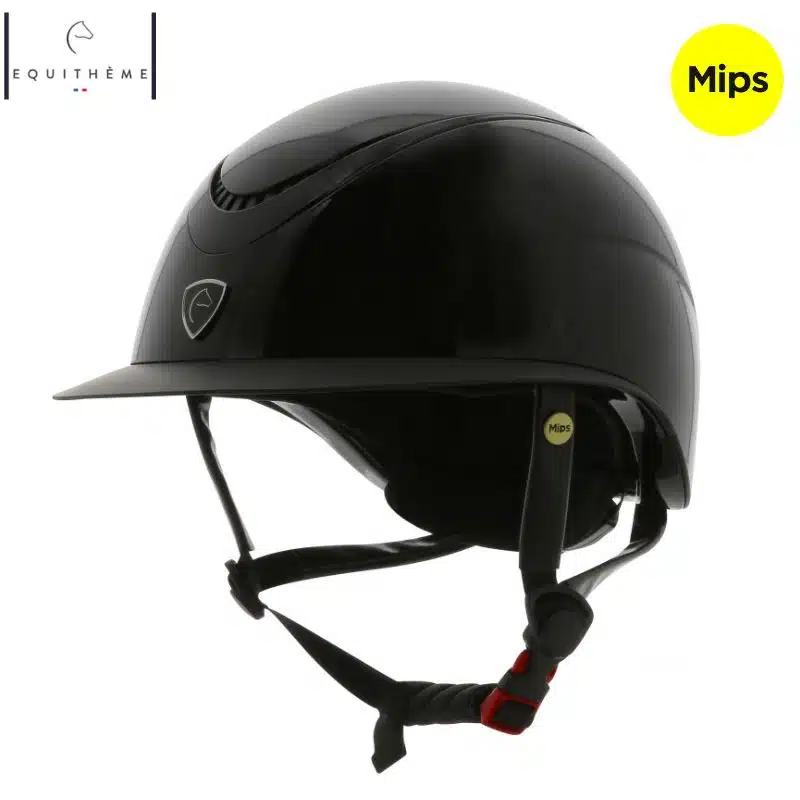 Casque d'équitation Wings NOIR GLOSSY NOIR EQUITHÈME 911722 Sellerie Equinoxe Shop Fuveau