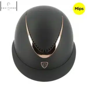 Casque d'équitation Wings NOIR MAT ROSE GOLD EQUITHÈME 911714 Sellerie Equinoxe Shop Fuveau