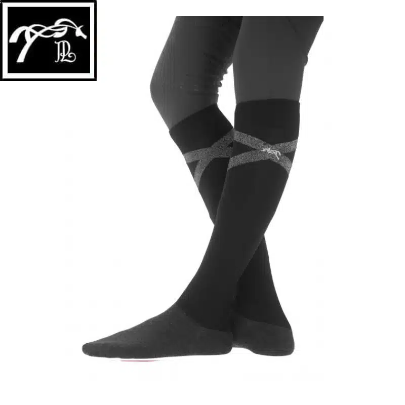 Chaussettes d'équitation Gummy noir PENELOPE COLLECTION SELLERIE EQUINOXE SHOP FUVEAU
