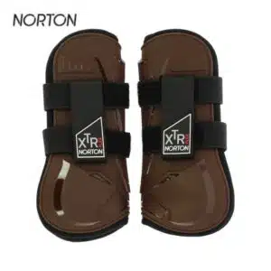 Guêtres NORTON XTR Flex à velcros protège tendons cheval choco 530677 Sellerie Equinoxe Shop Fuveau