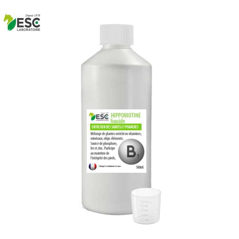 HIPPOBIOTINE LIQUIDE ESC LABORATOIRE Protection sabots cheval – Complément liquide source de biotine Sellerie Equinoxe Fuveau