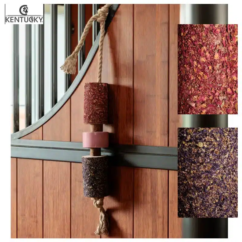 Jouet en bois relaxant pour cheval avec pierre à sel Kentucky Horsewear 52005 AIRWAYS Sellerie Equinoxe Shop Fuveau