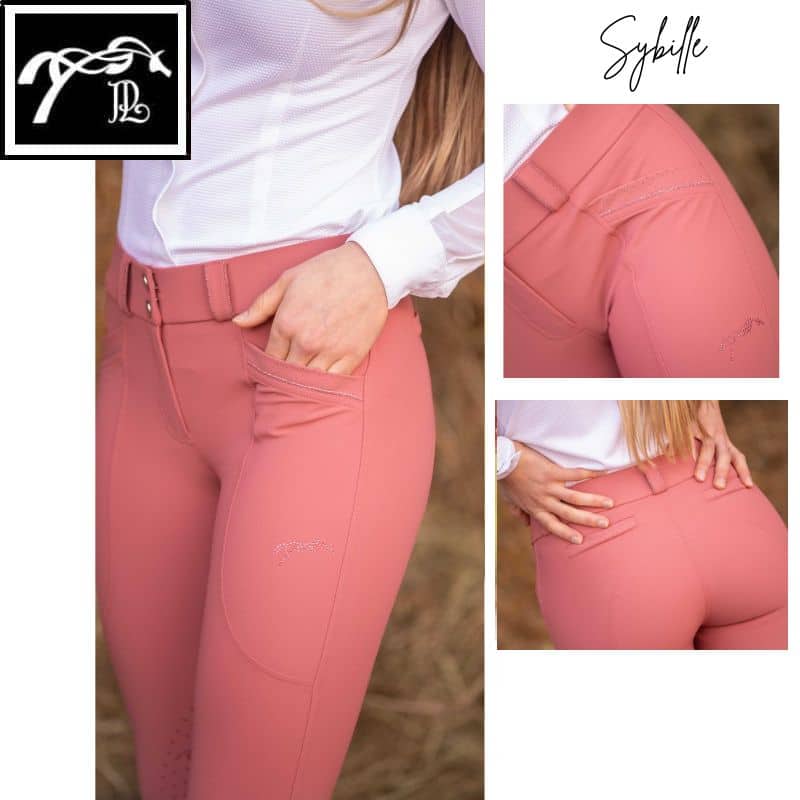 Pantalon d'équitation Sybille 979925 vieux rose Pénélope Store Sellerie Equinoxe Shop Fuveau