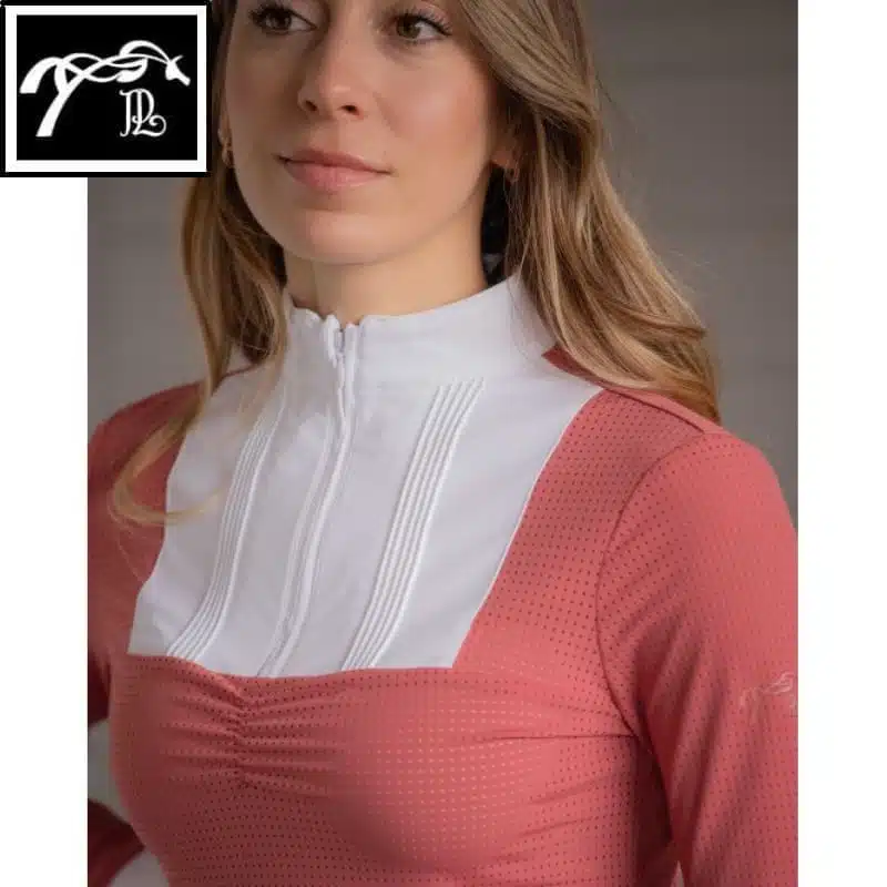 Polo de concours Florence micro perforé terracotta manches longues PENELOPE COLLECTION 987922 AW25 SELLERIE EQUINOXE SHOP FUVEAU
