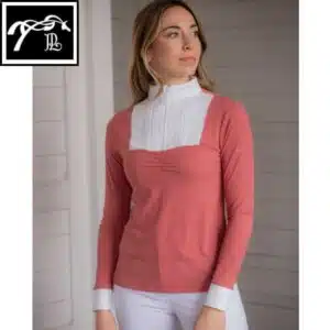 Polo de concours Florence micro perforé terracotta manches longues PENELOPE COLLECTION 987922 Hiver 25 SELLERIE EQUINOXE SHOP FUVEAU