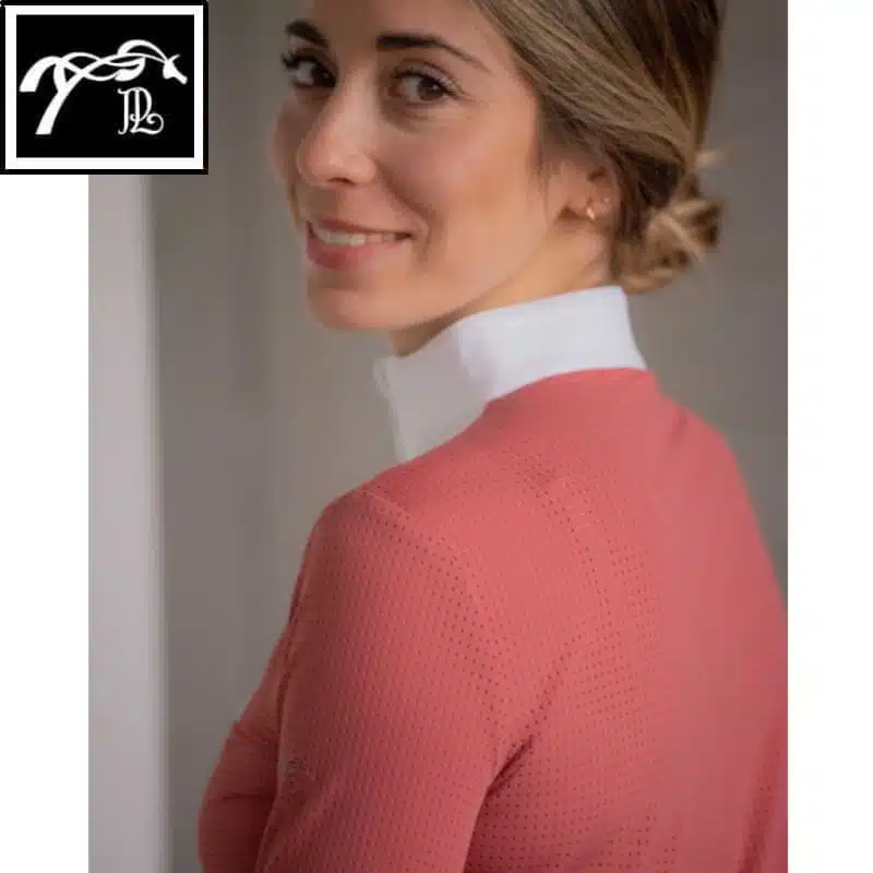 Polo de concours Florence micro perforé terracotta manches longues PENELOPE COLLECTION 987922 SELLERIE EQUINOXE SHOP FUVEAU