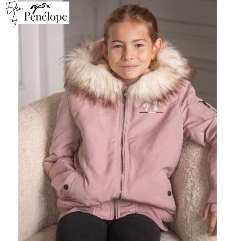 Blouson d'équitation Lyon enfant rose poudré 9800003 EDEN BY PENELOPE COLLECTION AW25 SELLERIE EQUINOXE SHOP FUVEAU