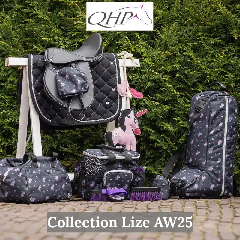 Collection Lize noir et violet Licorne AW25 QHP Sellerie Equinoxe Shop Fuveau