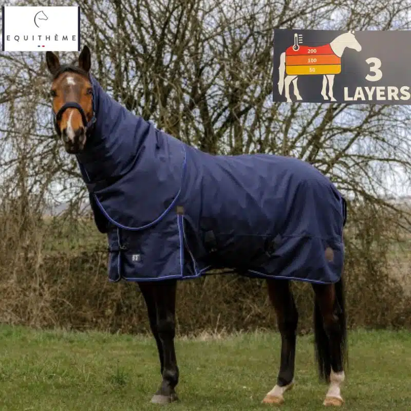 Couverture Classic 3 Layers EQUITHÈME 400587 marine Sellerie Equinoxe Shop Fuveau