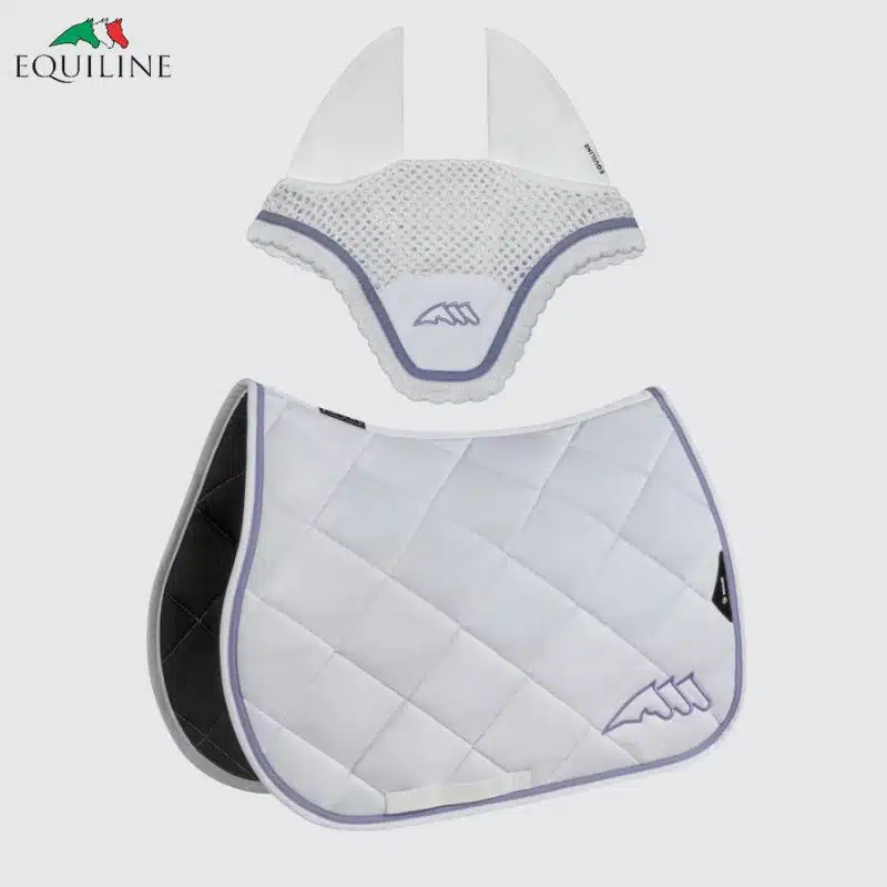 Ensemble Tapis et Bonnet EQCHROMA EC018PB11336 blanc Sellerie Equinoxe Shop Fuveau