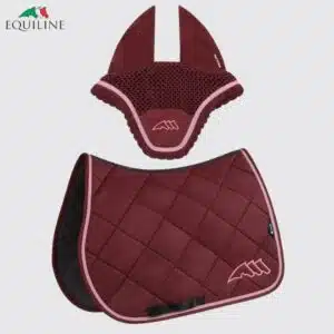 Ensemble Tapis et Bonnet EQCHROMA EC018PB11336 bordeaux Sellerie Equinoxe Shop Fuveau