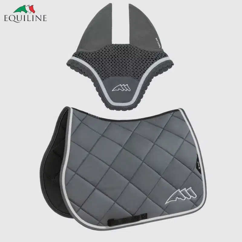 Ensemble Tapis et Bonnet EQCHROMA EC018PB11336 gris Sellerie Equinoxe Shop Fuveau