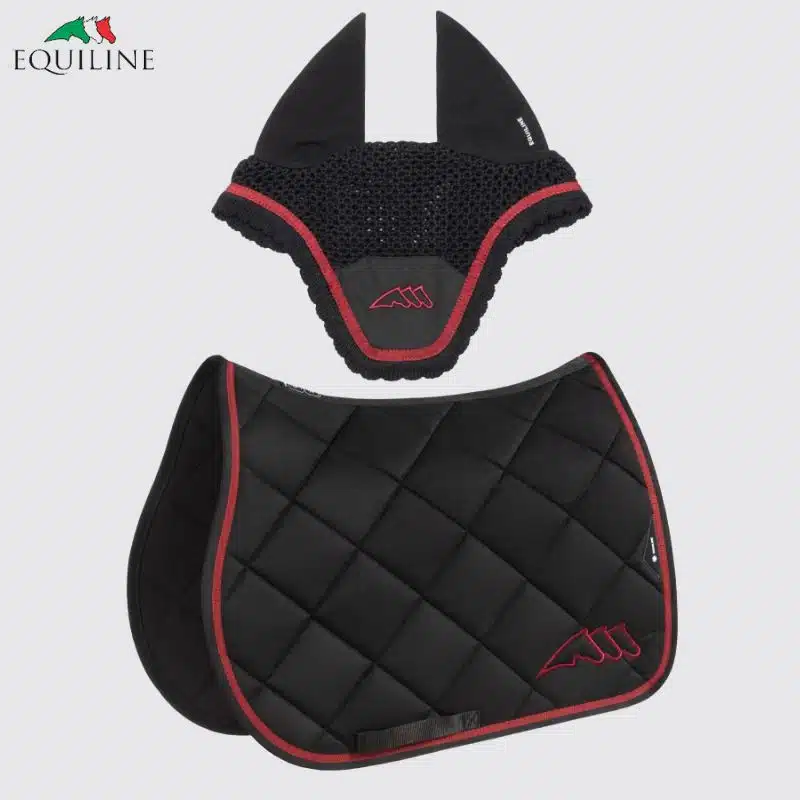 Ensemble Tapis et Bonnet EQCHROMA EC018PB11336 noir Sellerie Equinoxe Shop Fuveau