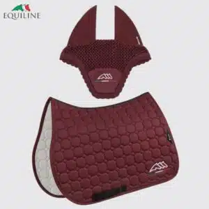 Ensemble Tapis et Bonnet EQFLAGGY EQUILINE EC018PB11355 bordeaux Sellerie Equinoxe Shop Fuveau
