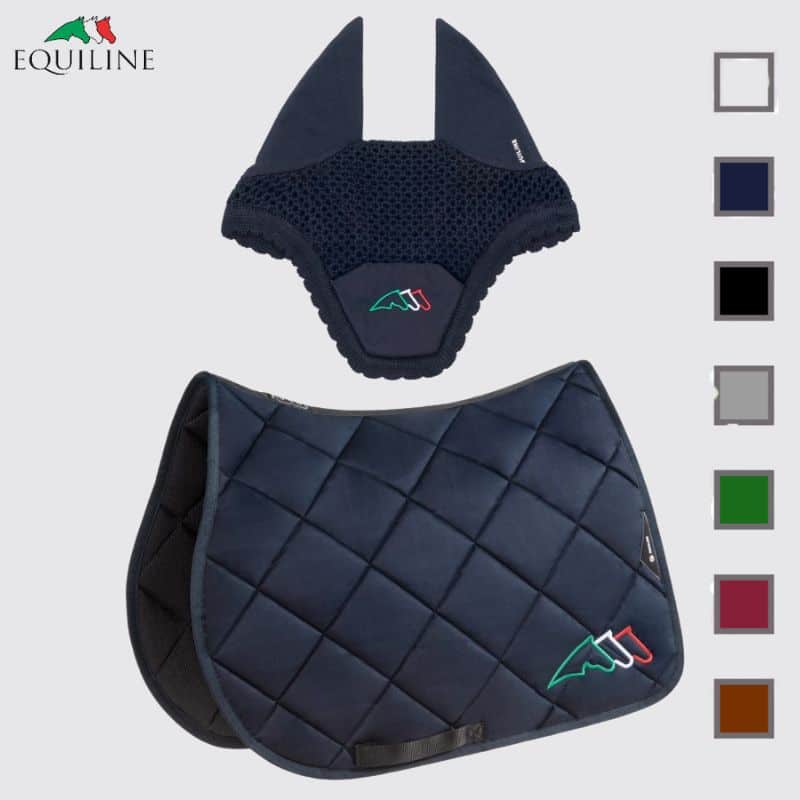 Ensemble Tapis et Bonnet EQTRICOLORE EC018PB11354 Sellerie Equinoxe Shop Fuveau