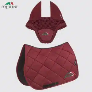 Ensemble Tapis et Bonnet EQTRICOLORE EC018PB11354 bordeaux Sellerie Equinoxe Shop Fuveau