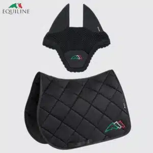 Ensemble Tapis et Bonnet EQTRICOLORE EC018PB11354 noir Sellerie Equinoxe Shop Fuveau