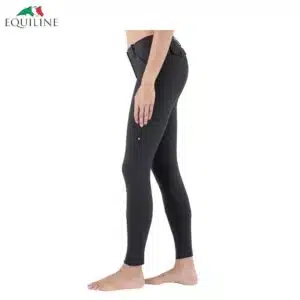 PANTALON Boston tissu coton noir Femme Equiline EC018PN08663 Sellerie Equinoxe Shop Fuveau