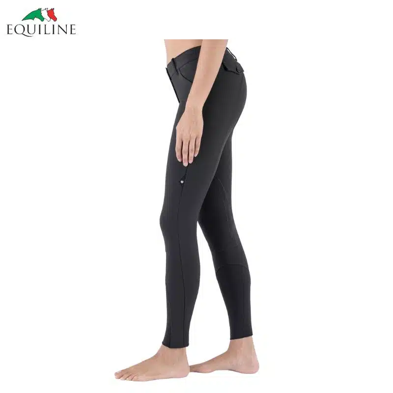 PANTALON Boston tissu coton noir Femme Equiline EC018PN08663 Sellerie Equinoxe Shop Fuveau