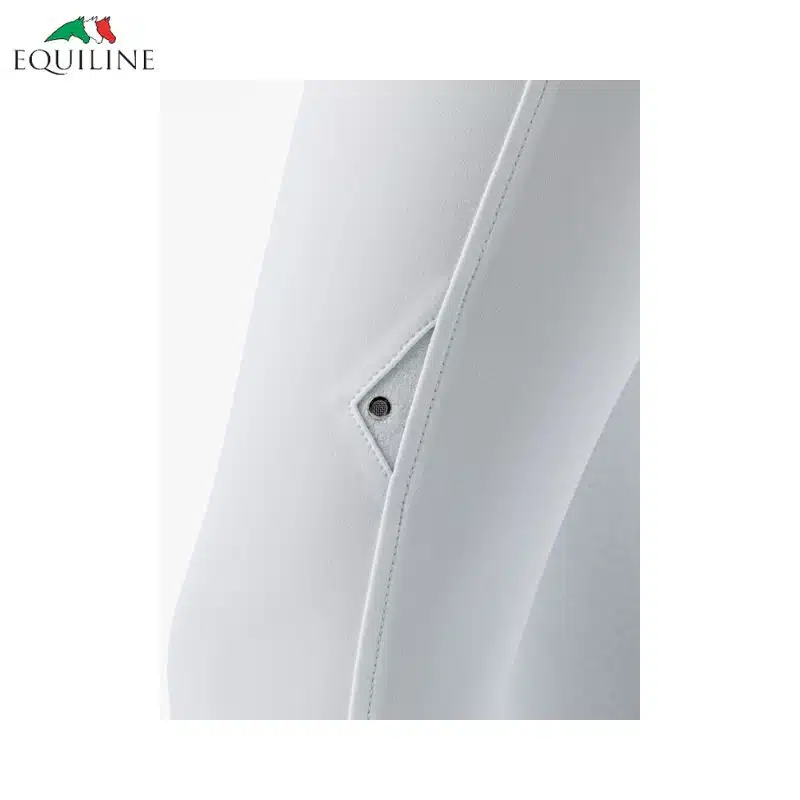 PANTALON CRYSTALEK KNEE GRIP Blanc Femme Equiline EC018PN08606 Sellerie Equinoxe Shop Fuveau