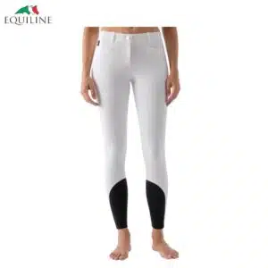 PANTALON GRIP GENOU ASH Femme blanc Equiline EC018PN08698 Sellerie Equinoxe Shop Fuveau