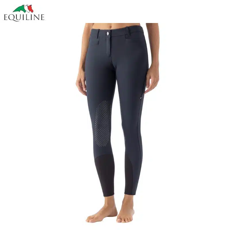 PANTALON GRIP GENOU ASH Femme marine Equiline EC018PN08698 Sellerie Equinoxe Shop Fuveau