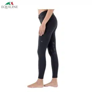 PANTALON GRIP GENOU AVEC LOGO CORNEK Femme Noir Equiline EC018PN08001 Sellerie Equinoxe Shop Fuveau