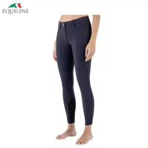 PANTALON GRIP GENOU AVEC LOGO CORNEK Femme marine Equiline EC018PN08001 Sellerie Equinoxe Shop Fuveau