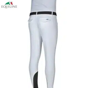 Pantalon d'équitation homme ALBERTK B-MOVE blanc Equiline EC018PN08478 Sellerie Equinoxe Shop Fuveau