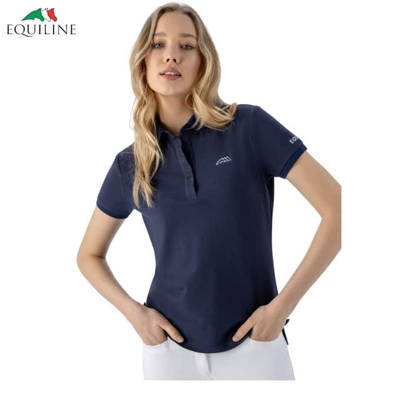 Polo EQCARTIK Femme marine Equiline EC018PH00600 Sellerie Equinoxe Shop Fuveau