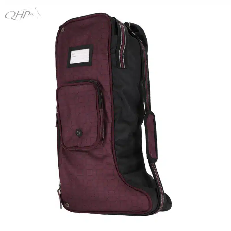 Sac à bottes QHP AW25 5589 prune collection Sellerie Equinoxe Shop Fuveau