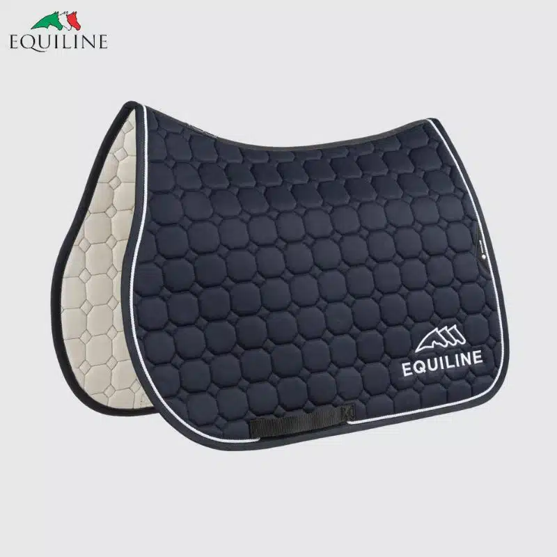 TAPIS DE SELLE AVEC LOGO OUTLINE EQUILINE EC018PB01042 marine Sellerie Equinoxe Shop Fuveau