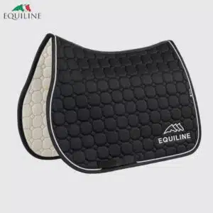 TAPIS DE SELLE AVEC LOGO OUTLINE EQUILINE EC018PB01042 noir Sellerie Equinoxe Shop Fuveau