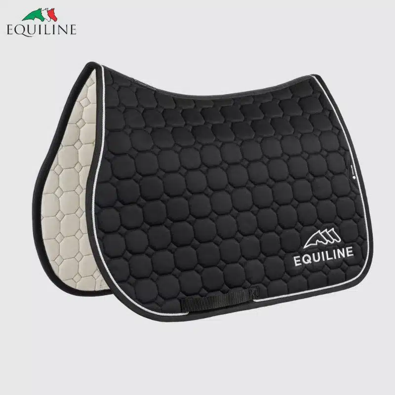 TAPIS DE SELLE AVEC LOGO OUTLINE EQUILINE EC018PB01042 noir Sellerie Equinoxe Shop Fuveau