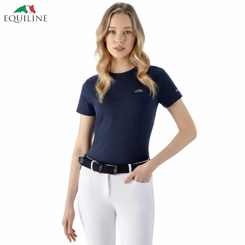 Tee-Shirt EQBEREK Femme marine Equiline EC018PH00601 Sellerie Equinoxe Shop