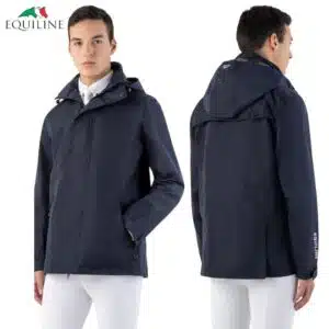 Veste imperméable unisexe EQREVEK homme marine Equiline EC018PQ10110 Sellerie Equinoxe Shop Fuveau
