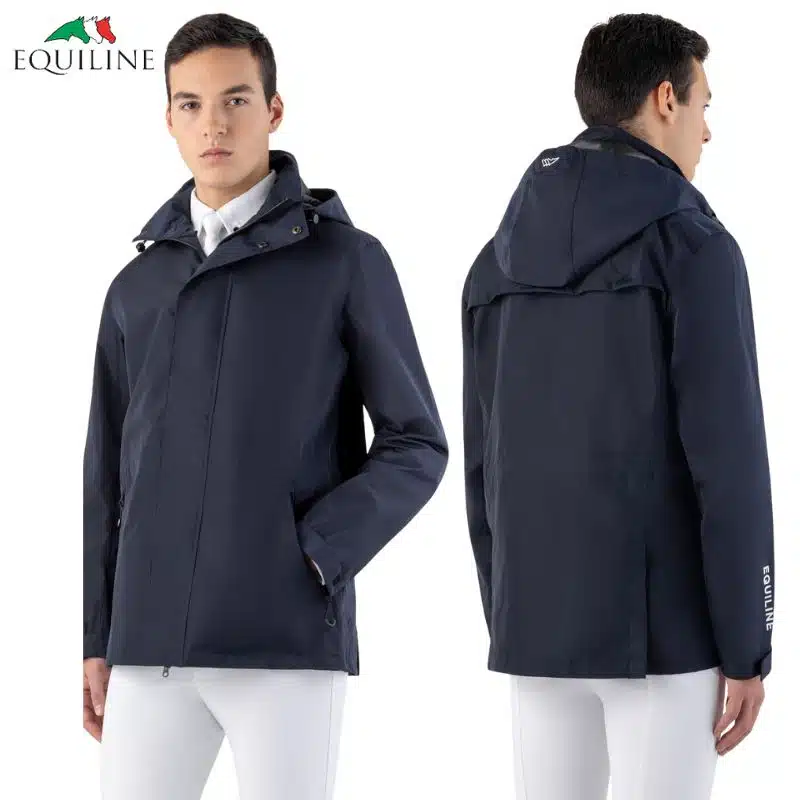 Veste imperméable unisexe EQREVEK homme marine Equiline EC018PQ10110 Sellerie Equinoxe Shop Fuveau