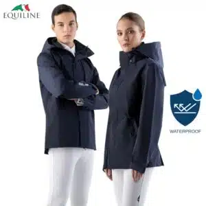 Veste imperméable unisexe EQREVEK marine Equiline EC018PQ10110 Sellerie Equinoxe Shop Fuveau