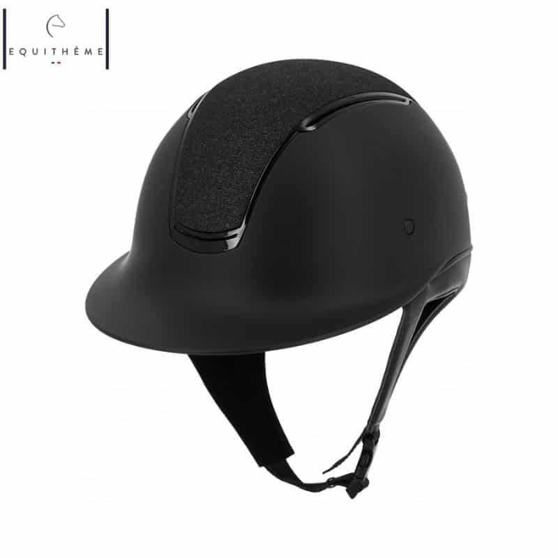 Casque Soazy Noir Mat Crystal fabric EQUITHÈME 911975 Sellerie Equinoxe Shop Fuveau