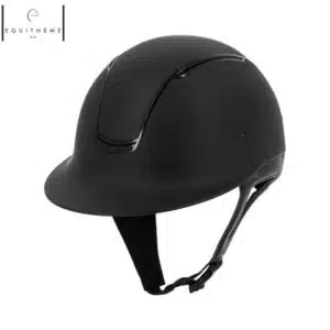 Casque d'équitation Soazy Noir Mat noir brillant EQUITHÈME 911972 Sellerie Equinoxe Shop Fuveau