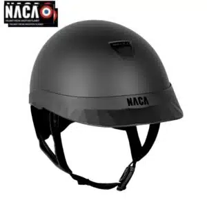 Casque d'équitation NACA Comète S mat petite visière mat noir sellerie Equinoxe Shop fuveau