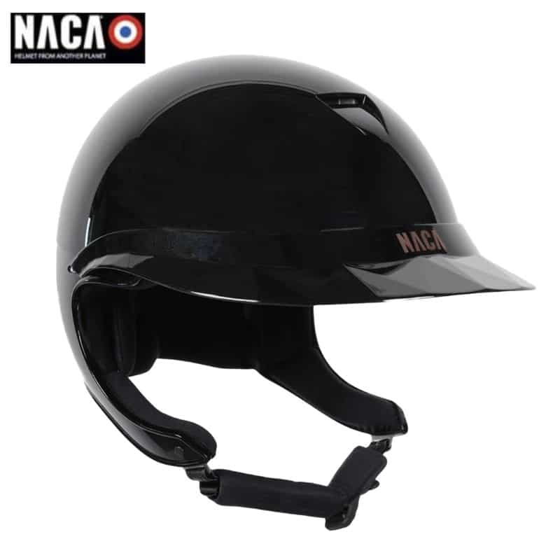 Casque d'équitation NACA Comète XP GLOW noir sellerie Equinoxe Shop fuveau